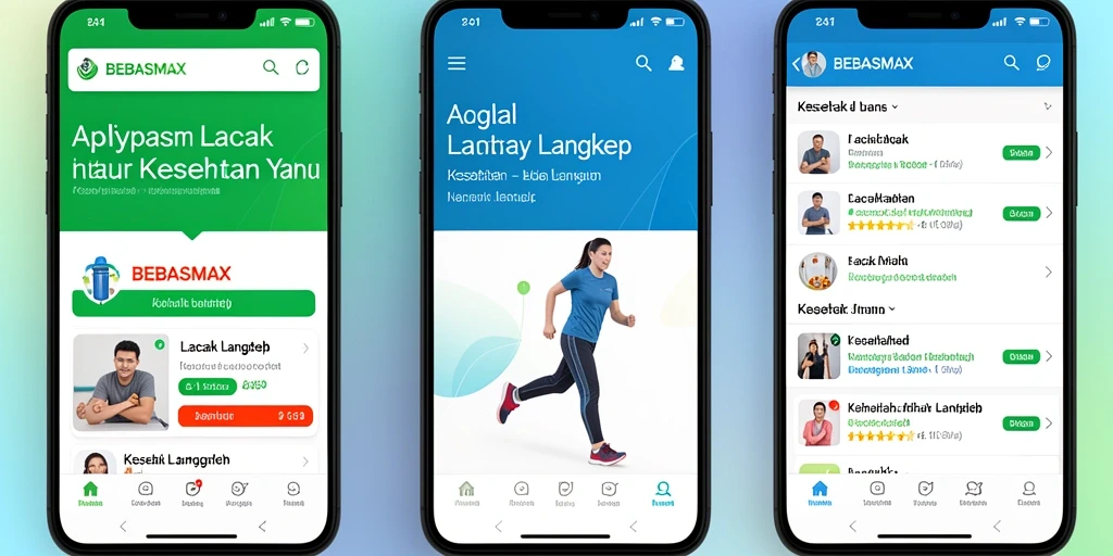 Tampilan antarmuka BEBASMAX dengan fitur Lacak Langkah yang mudah digunakan.