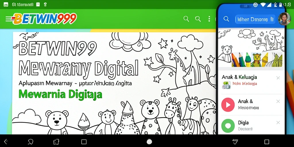 Tampilan antarmuka aplikasi BETWIN999 untuk mewarnai digital.