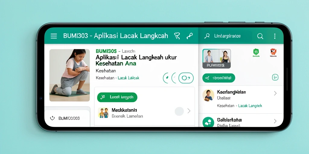 Antarmuka aplikasi BUMI303 yang menampilkan fungsi Lacak Langkah yang intuitif.
