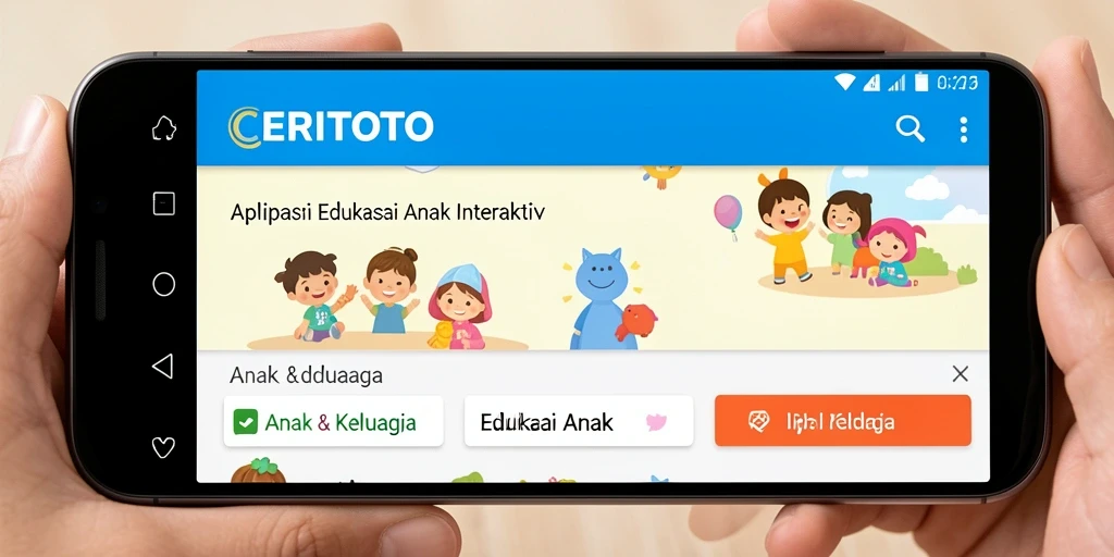 Antarmuka aplikasi Edukasi Anak yang menarik dan interaktif.
