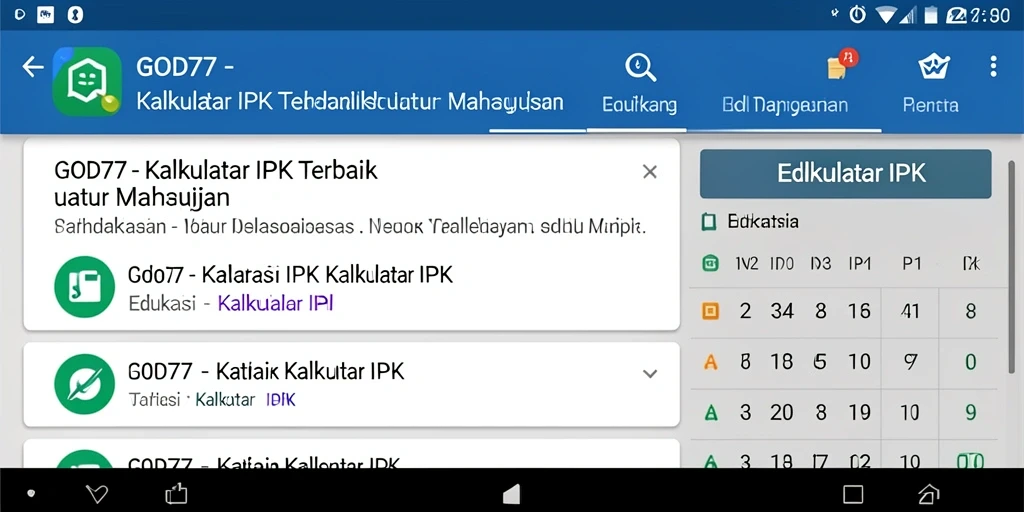 Tampilan antarmuka pengguna GOD77 untuk Kalkulator IPK yang intuitif.