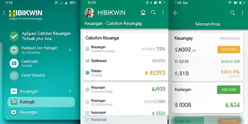 Tampilan antarmuka HIBIKWIN yang sederhana dan intuitif untuk Catatan Keuangan.