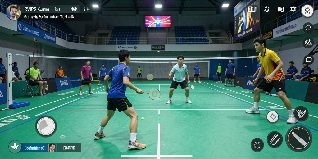 Antarmuka dan gameplay menyenangkan badminton yang realistis.