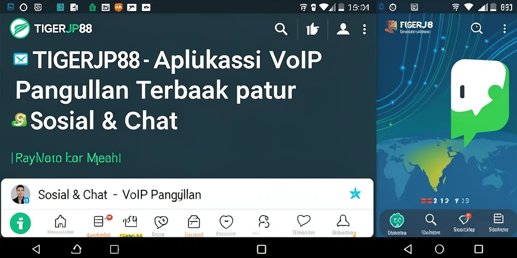 Antarmuka pengguna aplikasi TIGERJP88 untuk panggilan VoIP.