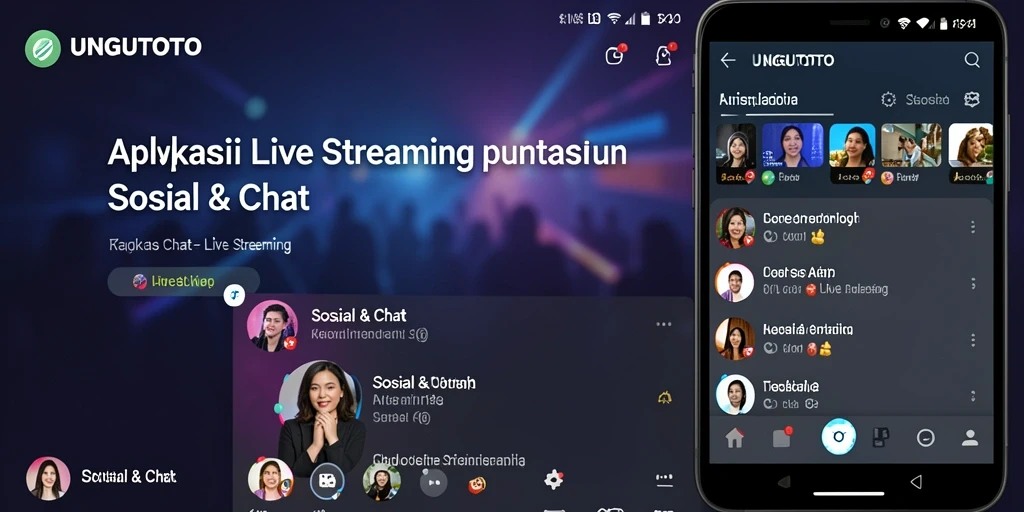 Antarmuka aplikasi UNGUTOTO saat Live Streaming, interaksi pengguna yang menarik.